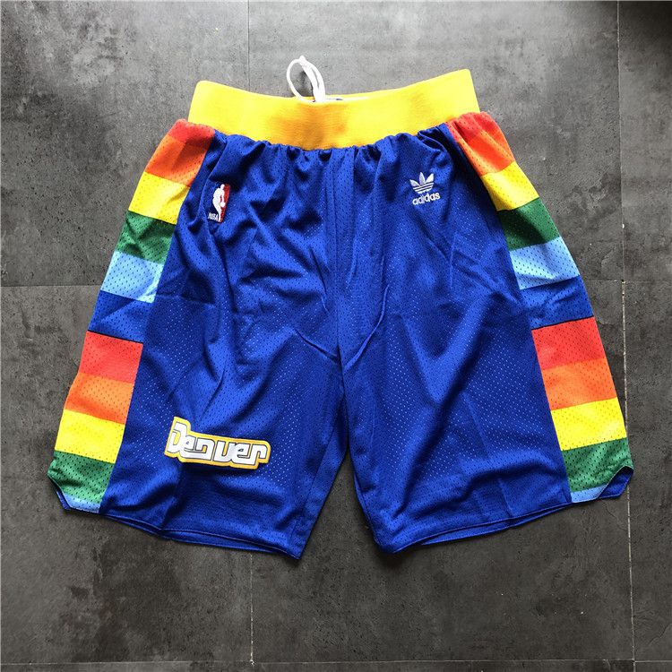 Men NBA Denver Nuggets Blue Adidas Shorts 0416->denver nuggets->NBA Jersey